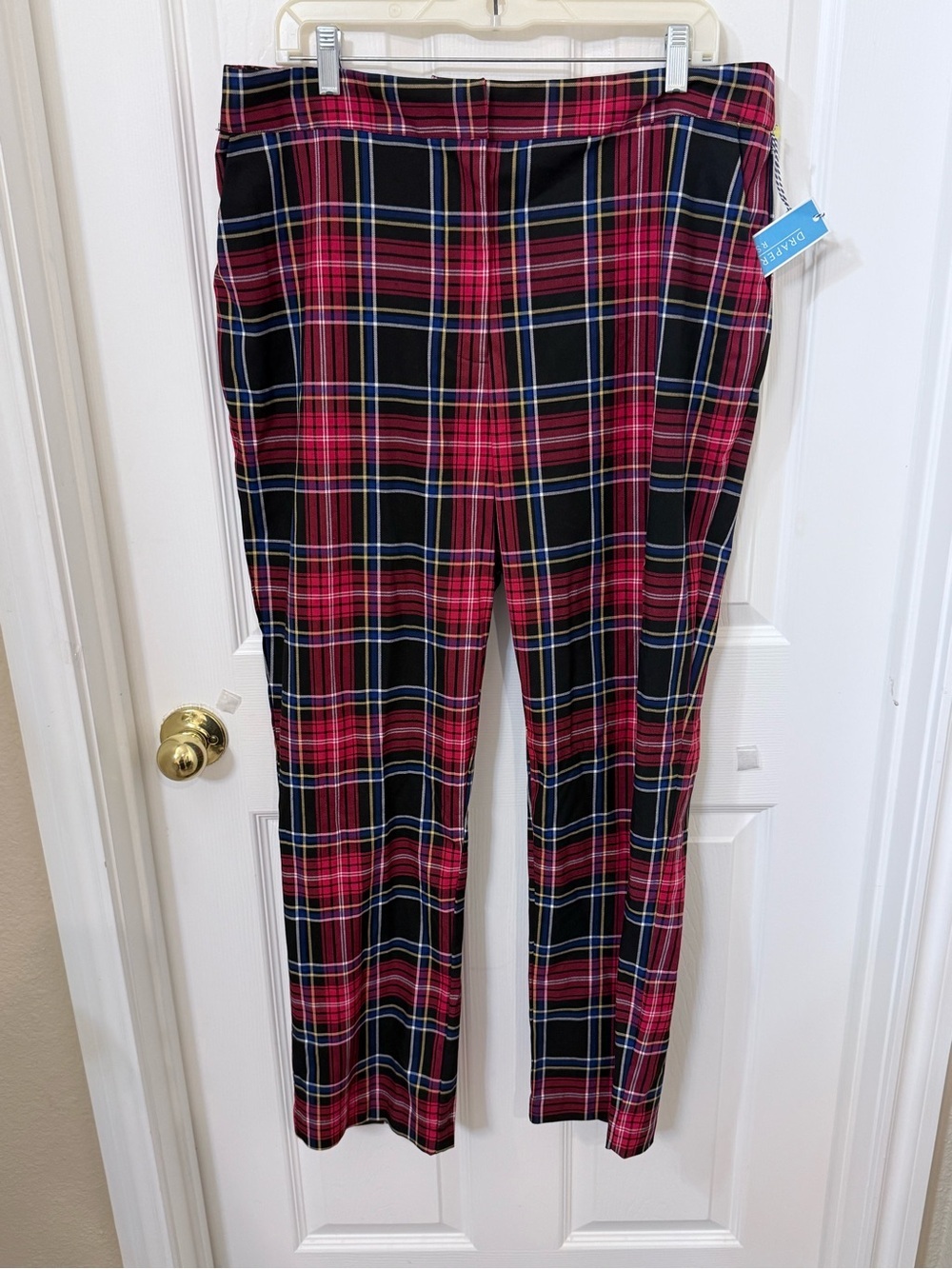 Draper James Red Black Plaid Straight Leg Pants NWT